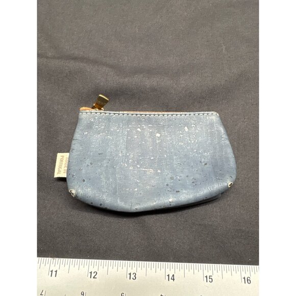 Small Navy Blue Cork Coin Purse Made In Portugal With Zipper Closure - Picture 1 of 6
